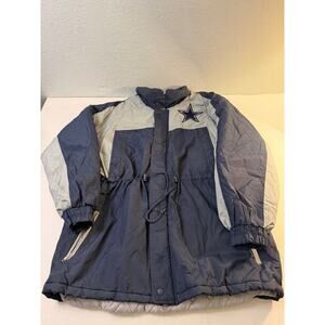 VINTAGE Dallas Cowboys NFL Quilted puffer jacket size L Blue Gray
